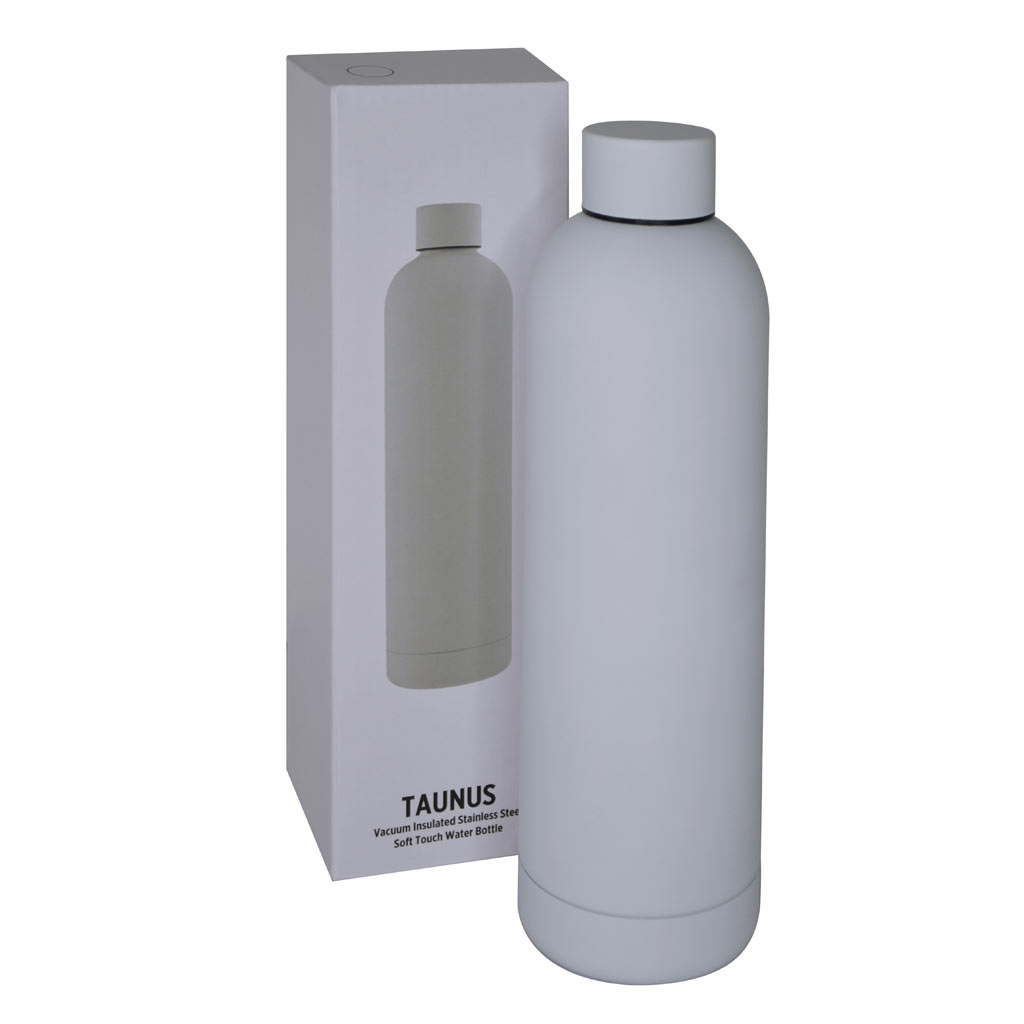 TAUNUS Soft Touch Insulated Water Bottle 750ml White Jasani